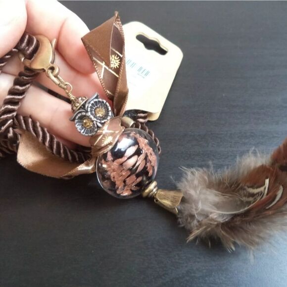 VINTAGE COLDWATER CREEK NWT FOILED GLASS NECKLACE - Picture 2 of 4